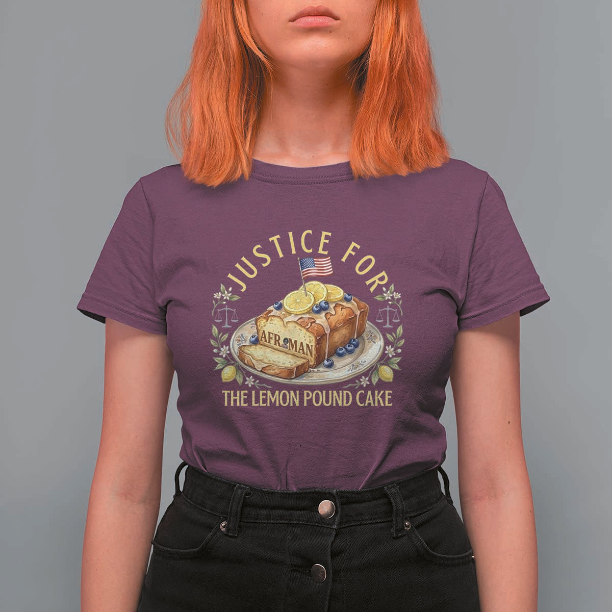 Justice for the Lemon Pound Cake Vintage T Shirt For Women Funny Viral Meme Dessert Parody Rap Fans