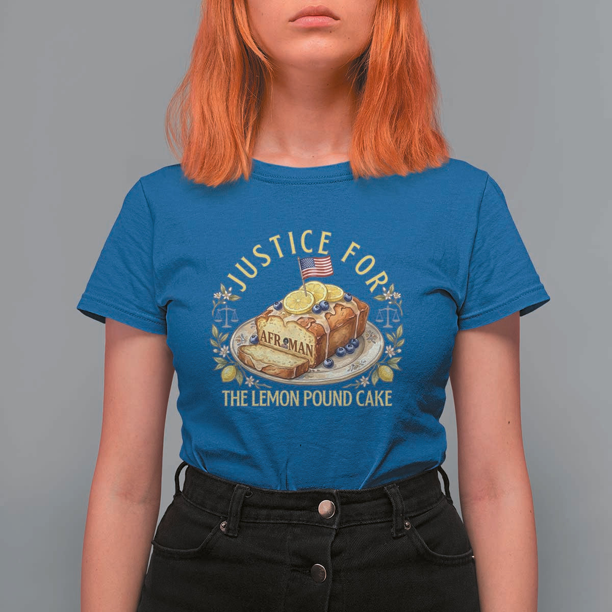 Justice for the Lemon Pound Cake Vintage T Shirt For Women Funny Viral Meme Dessert Parody Rap Fans