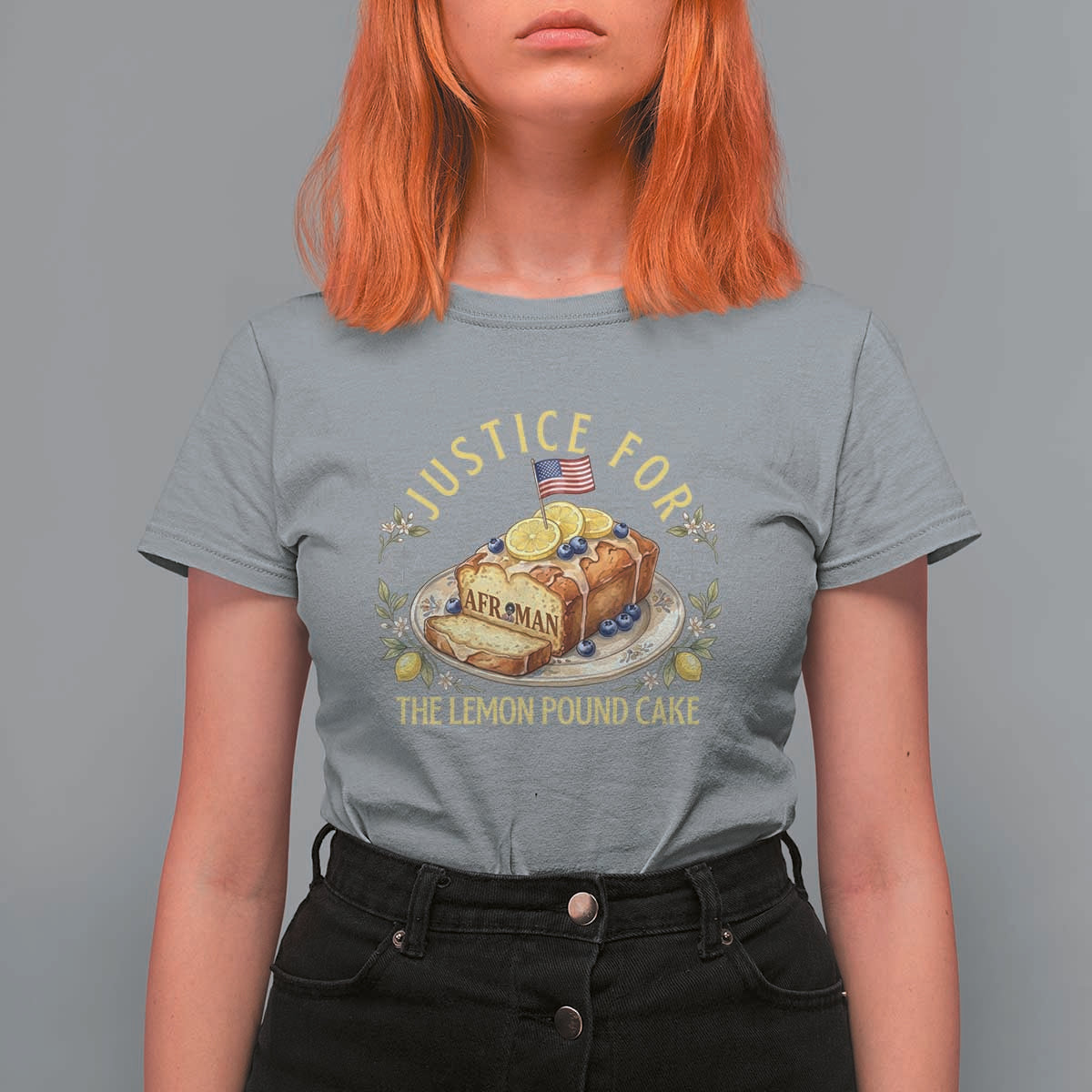 Justice for the Lemon Pound Cake Vintage T Shirt For Women Funny Viral Meme Dessert Parody Rap Fans
