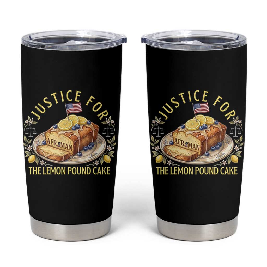Justice for the Lemon Pound Cake Vintage Tumbler Cup Funny Viral Meme Dessert Parody Rap Fans