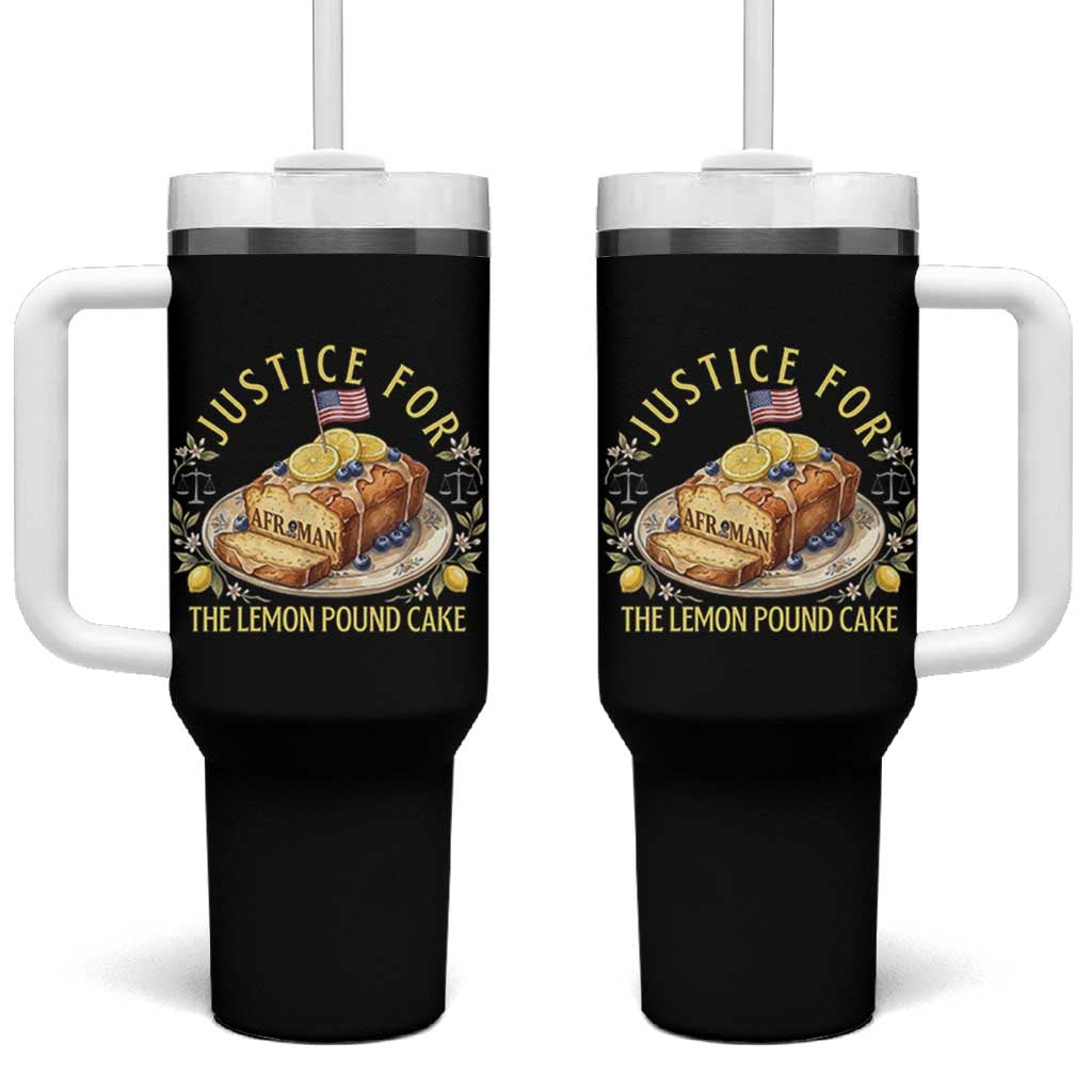 Justice for the Lemon Pound Cake Vintage Tumbler With Handle Funny Viral Meme Dessert Parody Rap Fans