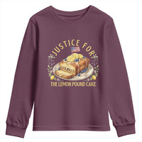 Justice for the Lemon Pound Cake Vintage Youth Sweatshirt Funny Viral Meme Dessert Parody Rap Fans