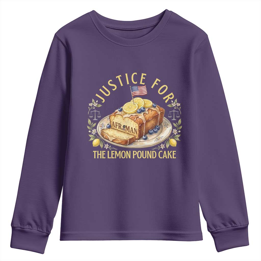 Justice for the Lemon Pound Cake Vintage Youth Sweatshirt Funny Viral Meme Dessert Parody Rap Fans