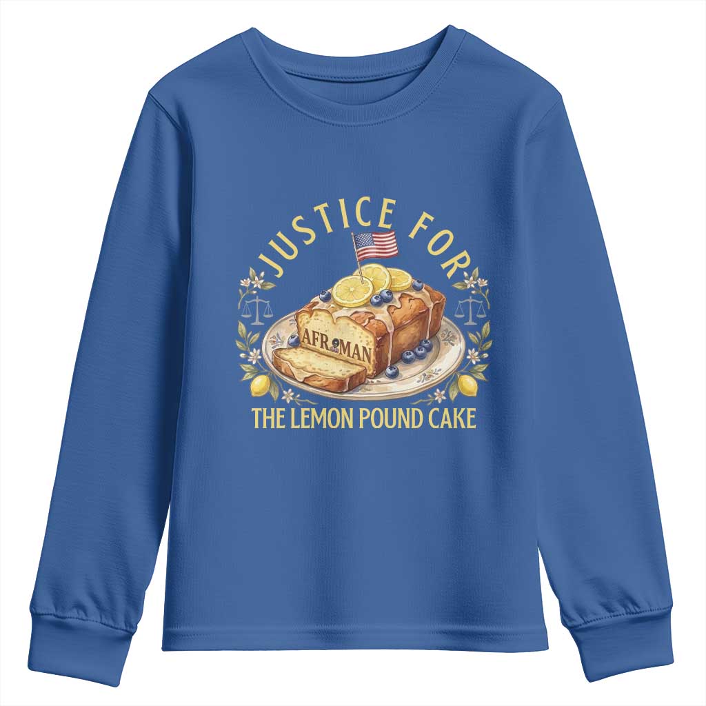 Justice for the Lemon Pound Cake Vintage Youth Sweatshirt Funny Viral Meme Dessert Parody Rap Fans