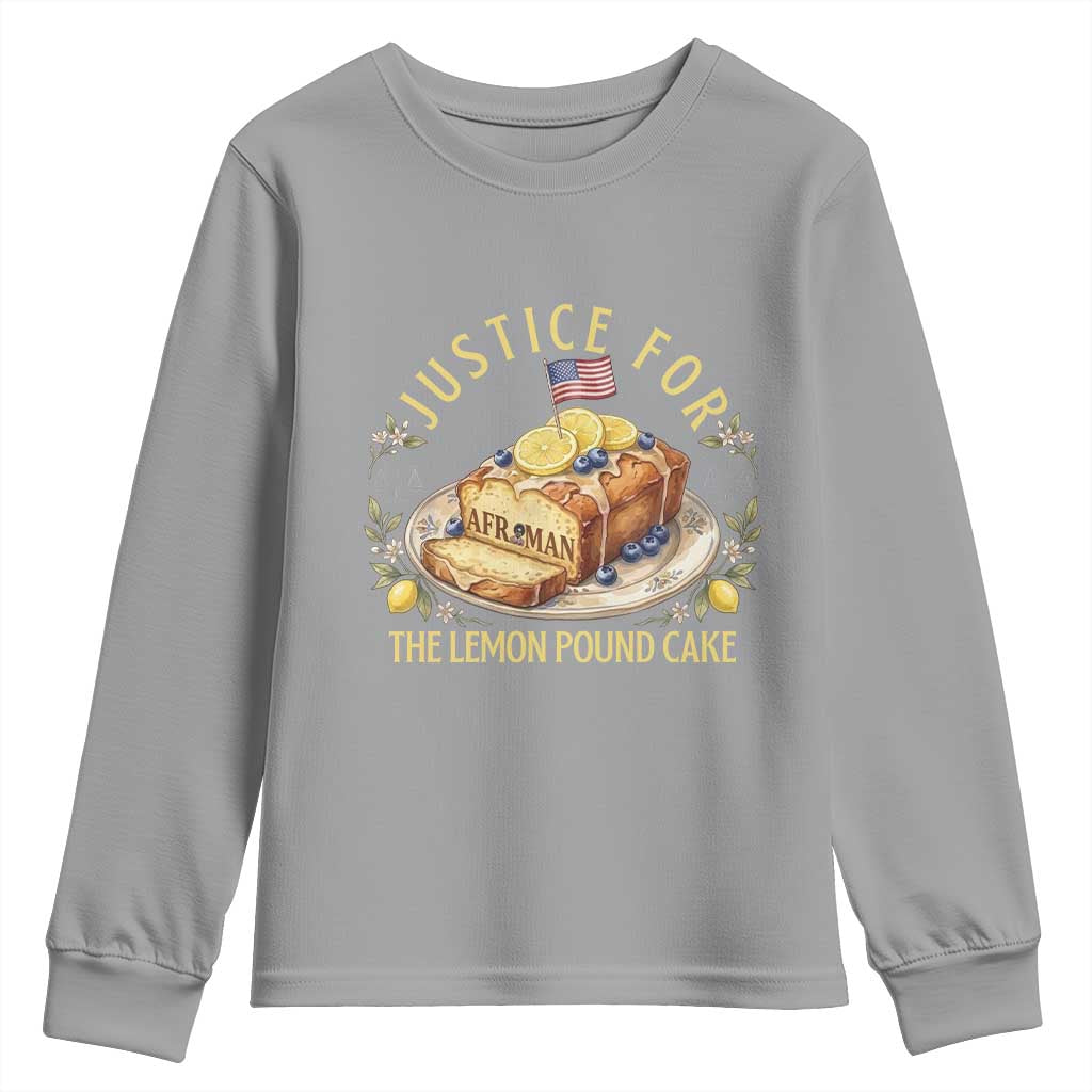 Justice for the Lemon Pound Cake Vintage Youth Sweatshirt Funny Viral Meme Dessert Parody Rap Fans