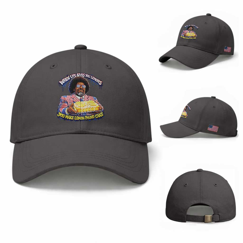 When Life Gives You Lemons Make Lemon Pound Cake Funny Meme Baseball Cap Viral Hip Hop Humor Parody for Rap Fans