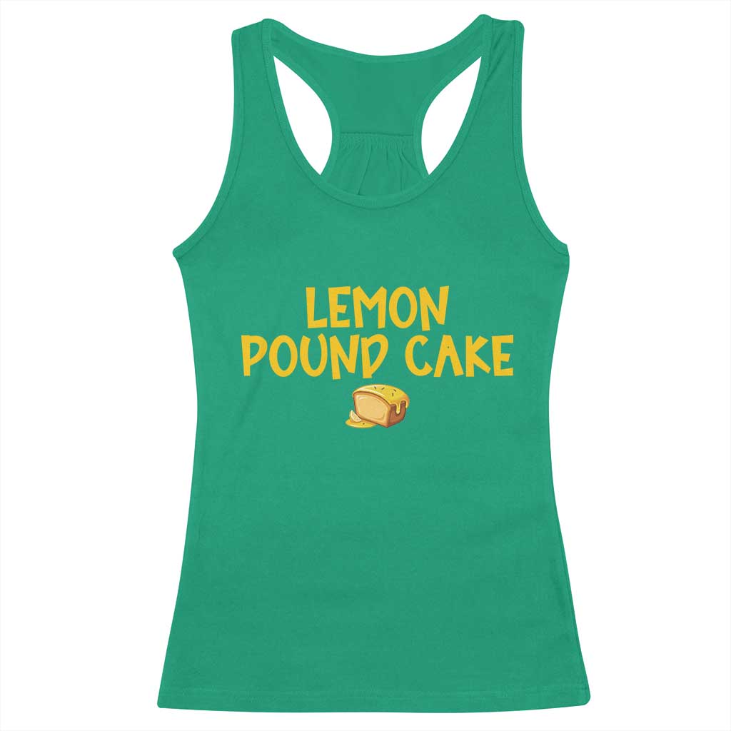 Lemon Pound Cake Team Racerback Tank Top Viral Meme Dessert Parody Internet Culture Fans