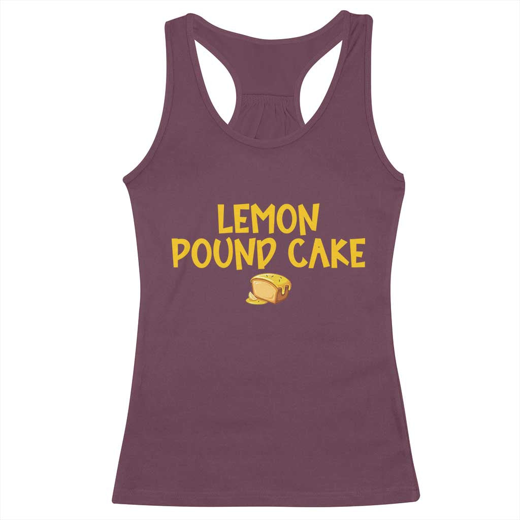 Lemon Pound Cake Team Racerback Tank Top Viral Meme Dessert Parody Internet Culture Fans