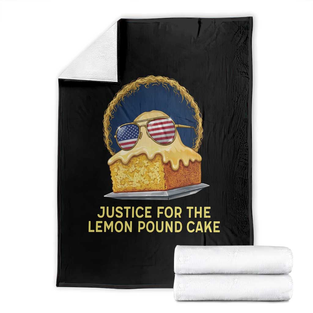 Justice for the Lemon Pound Cake Throw Blanket Viral Meme Dessert Parody Retro Hip Hop Vibe