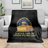 Justice for the Lemon Pound Cake Throw Blanket Viral Meme Dessert Parody Retro Hip Hop Vibe