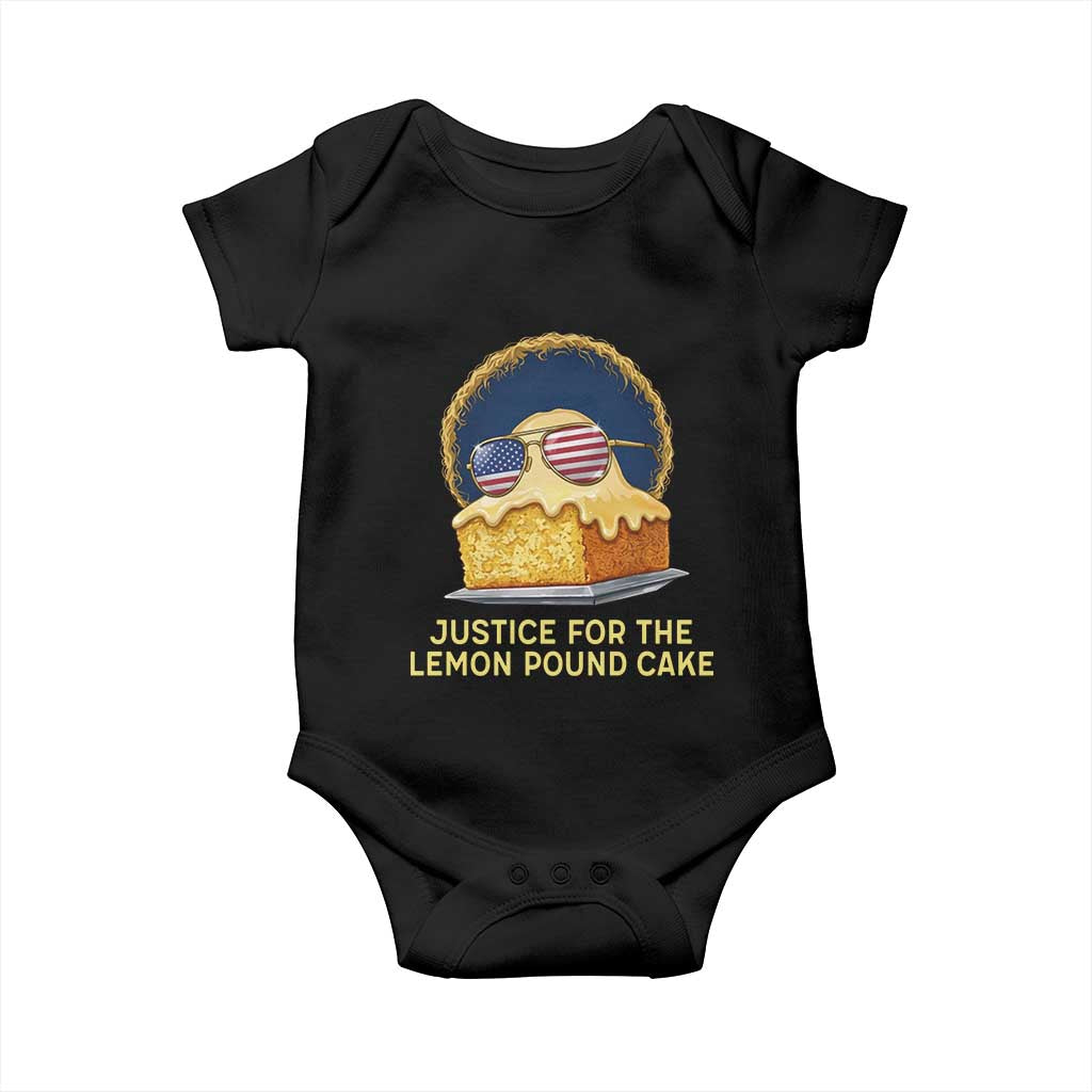 Justice for the Lemon Pound Cake Baby Onesie Viral Meme Dessert Parody Retro Hip Hop Vibe