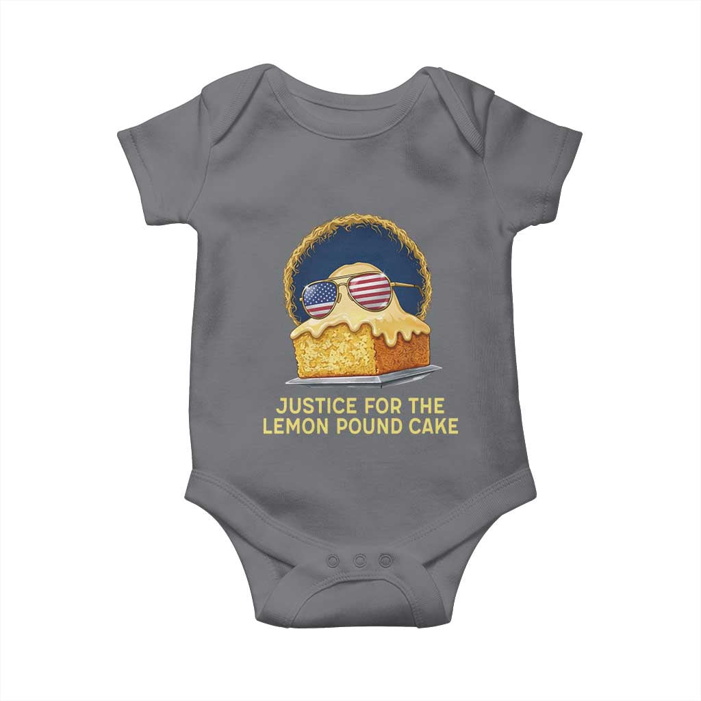 Justice for the Lemon Pound Cake Baby Onesie Viral Meme Dessert Parody Retro Hip Hop Vibe