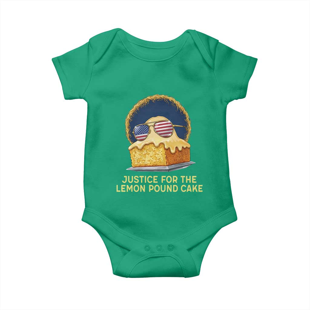 Justice for the Lemon Pound Cake Baby Onesie Viral Meme Dessert Parody Retro Hip Hop Vibe