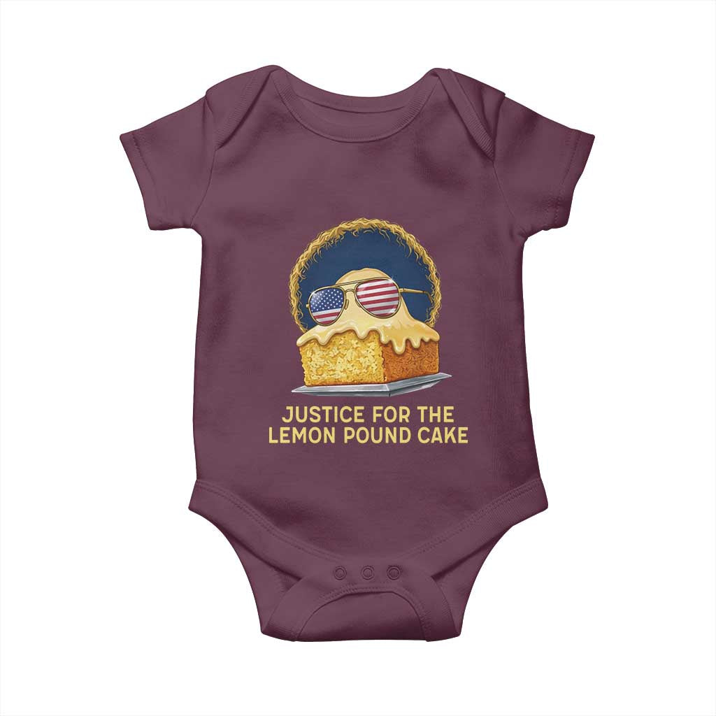 Justice for the Lemon Pound Cake Baby Onesie Viral Meme Dessert Parody Retro Hip Hop Vibe