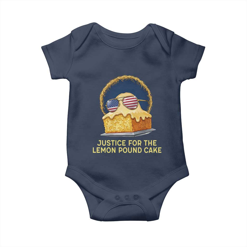 Justice for the Lemon Pound Cake Baby Onesie Viral Meme Dessert Parody Retro Hip Hop Vibe