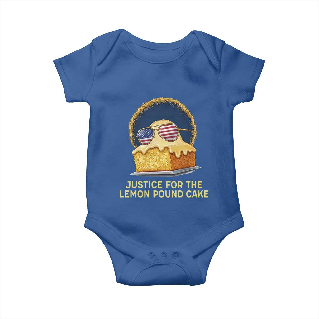 Justice for the Lemon Pound Cake Baby Onesie Viral Meme Dessert Parody Retro Hip Hop Vibe