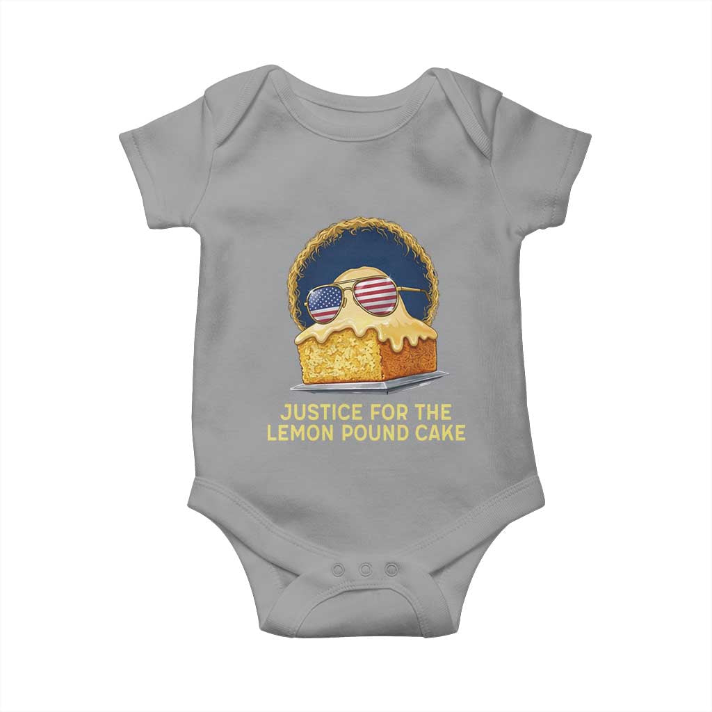 Justice for the Lemon Pound Cake Baby Onesie Viral Meme Dessert Parody Retro Hip Hop Vibe