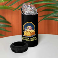 Justice for the Lemon Pound Cake 4 in 1 Can Cooler Tumbler Viral Meme Dessert Parody Retro Hip Hop Vibe