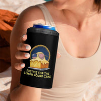 Justice for the Lemon Pound Cake 4 in 1 Can Cooler Tumbler Viral Meme Dessert Parody Retro Hip Hop Vibe