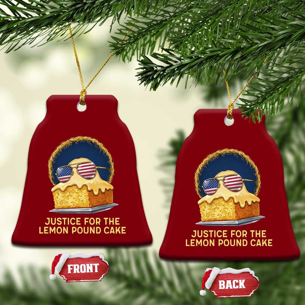 Justice for the Lemon Pound Cake Ceramic Ornament Viral Meme Dessert Parody Retro Hip Hop Vibe