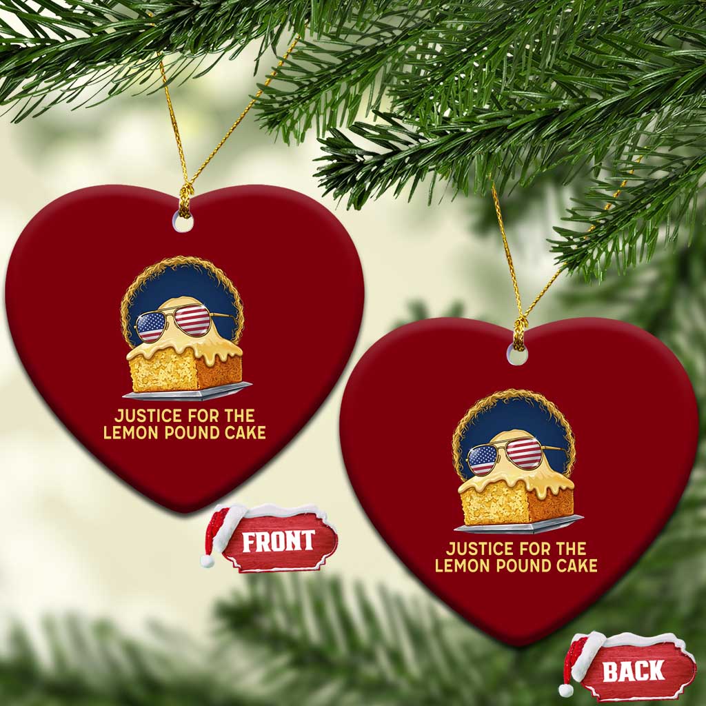 Justice for the Lemon Pound Cake Ceramic Ornament Viral Meme Dessert Parody Retro Hip Hop Vibe