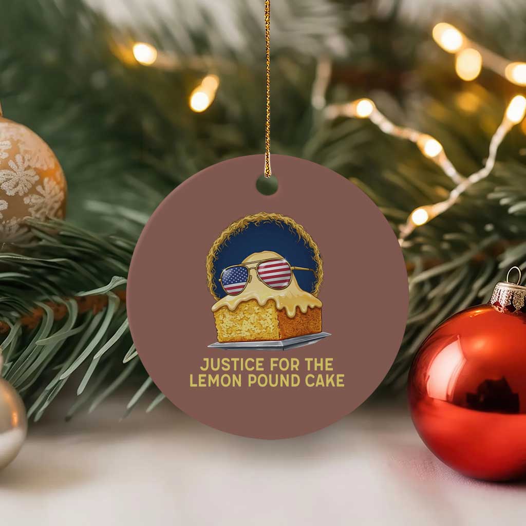 Justice for the Lemon Pound Cake Ceramic Ornament Viral Meme Dessert Parody Retro Hip Hop Vibe