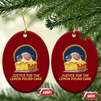 Justice for the Lemon Pound Cake Ceramic Ornament Viral Meme Dessert Parody Retro Hip Hop Vibe