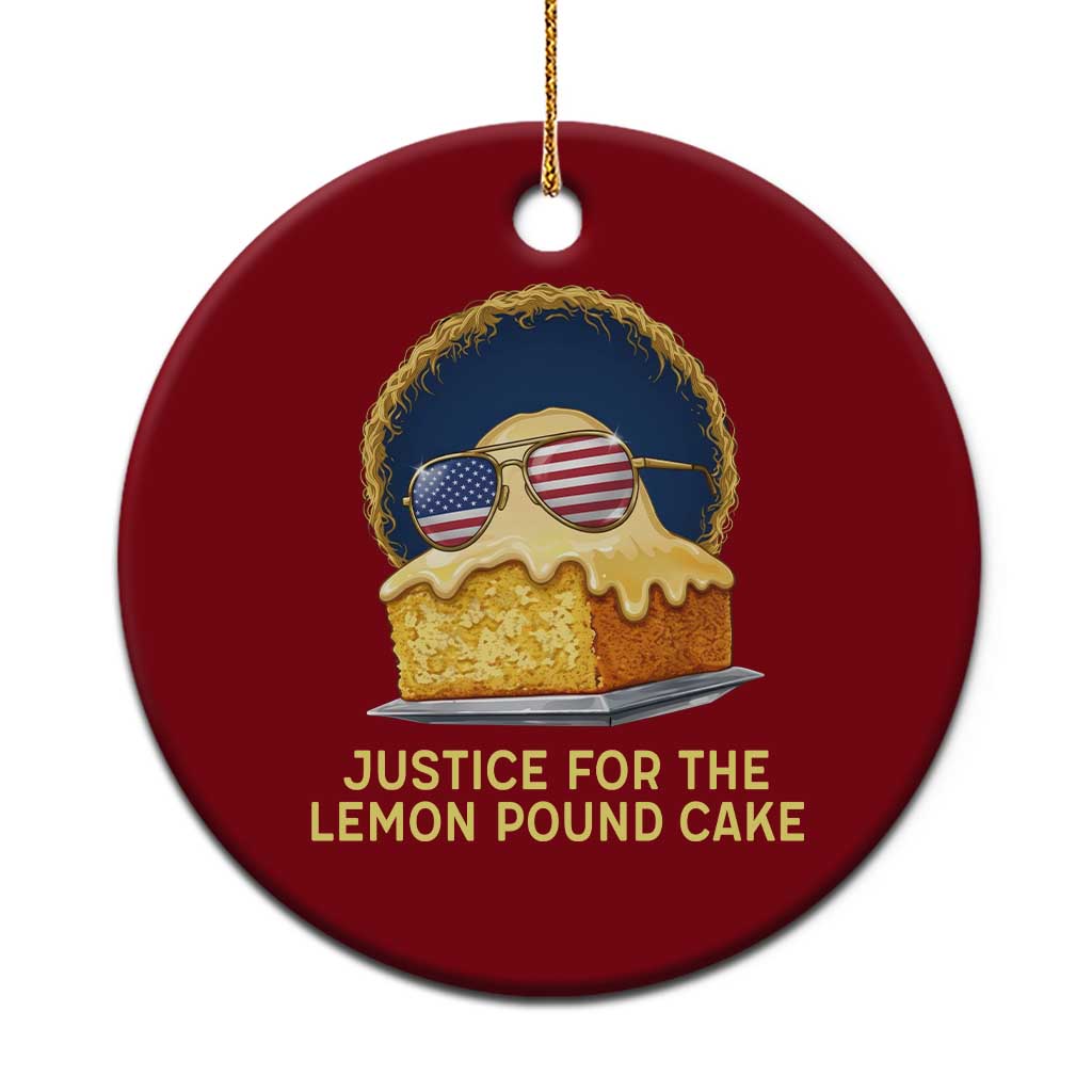 Justice for the Lemon Pound Cake Ceramic Ornament Viral Meme Dessert Parody Retro Hip Hop Vibe