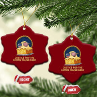 Justice for the Lemon Pound Cake Ceramic Ornament Viral Meme Dessert Parody Retro Hip Hop Vibe