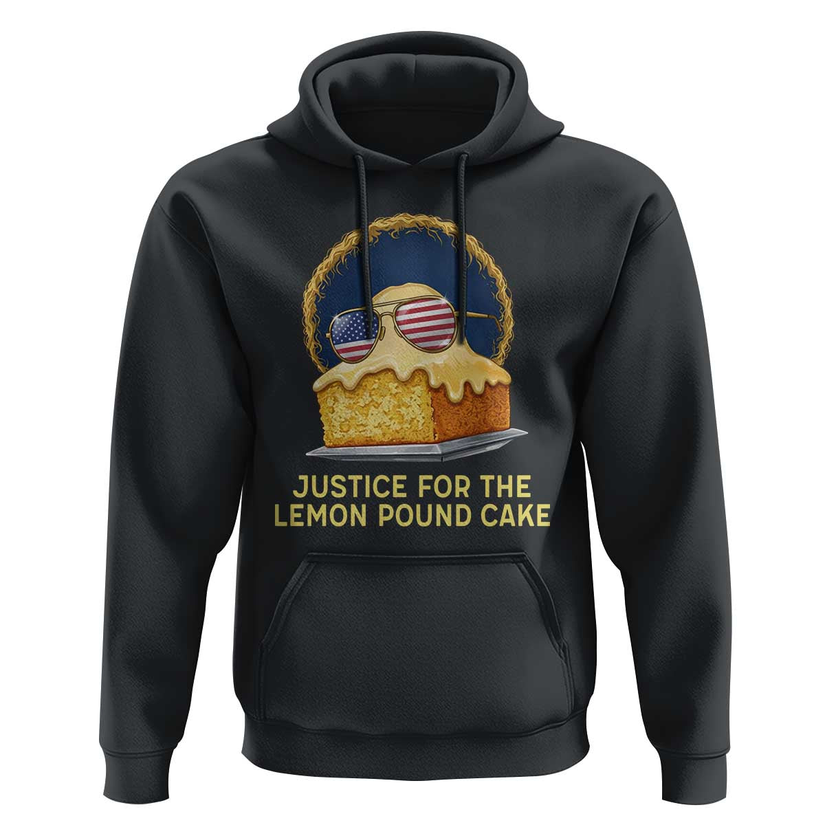Justice for the Lemon Pound Cake Hoodie Viral Meme Dessert Parody Retro Hip Hop Vibe