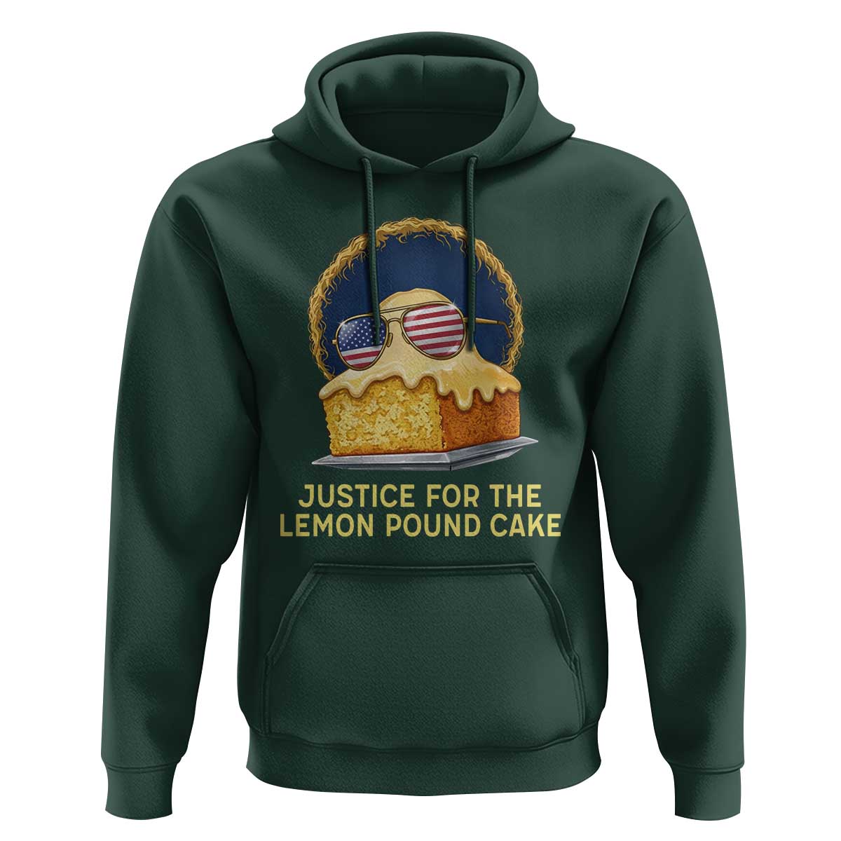 Justice for the Lemon Pound Cake Hoodie Viral Meme Dessert Parody Retro Hip Hop Vibe