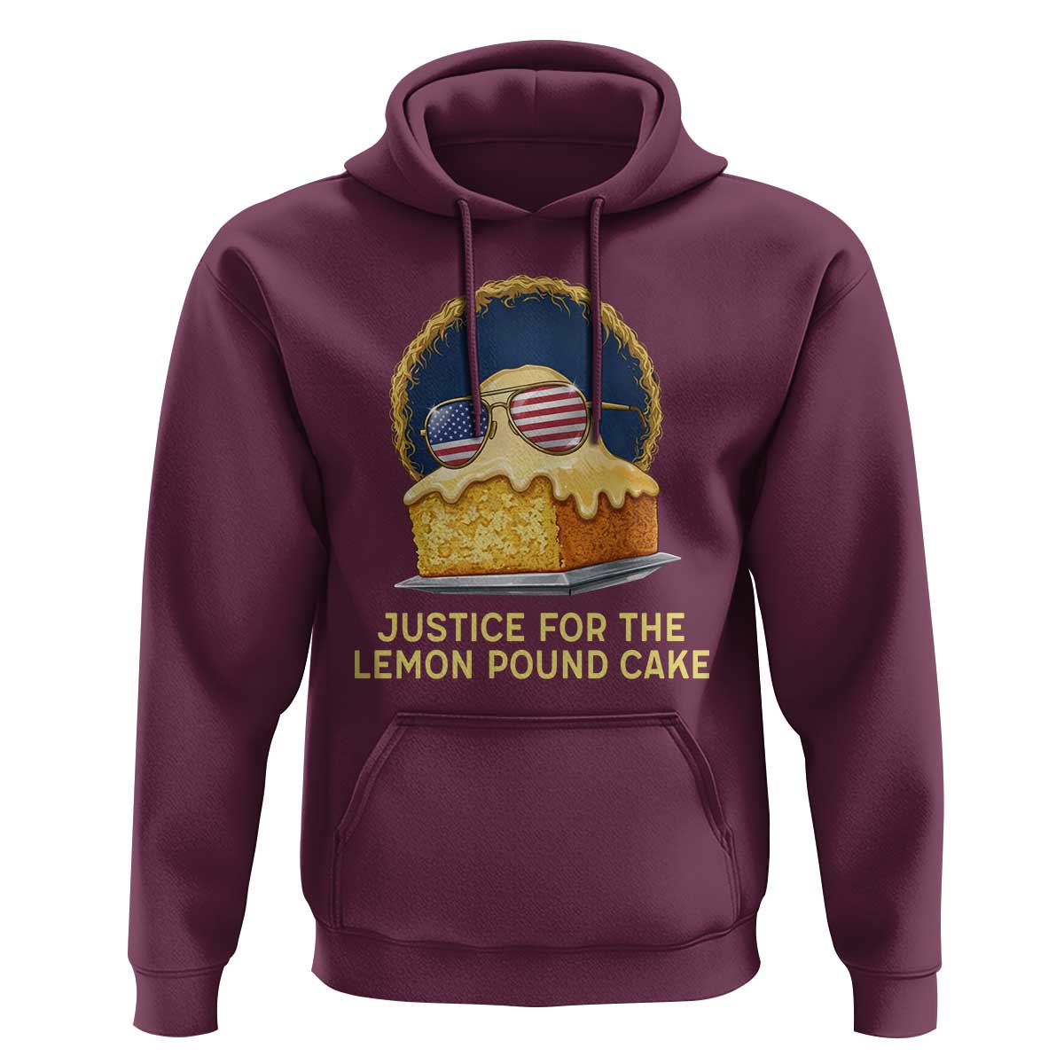 Justice for the Lemon Pound Cake Hoodie Viral Meme Dessert Parody Retro Hip Hop Vibe