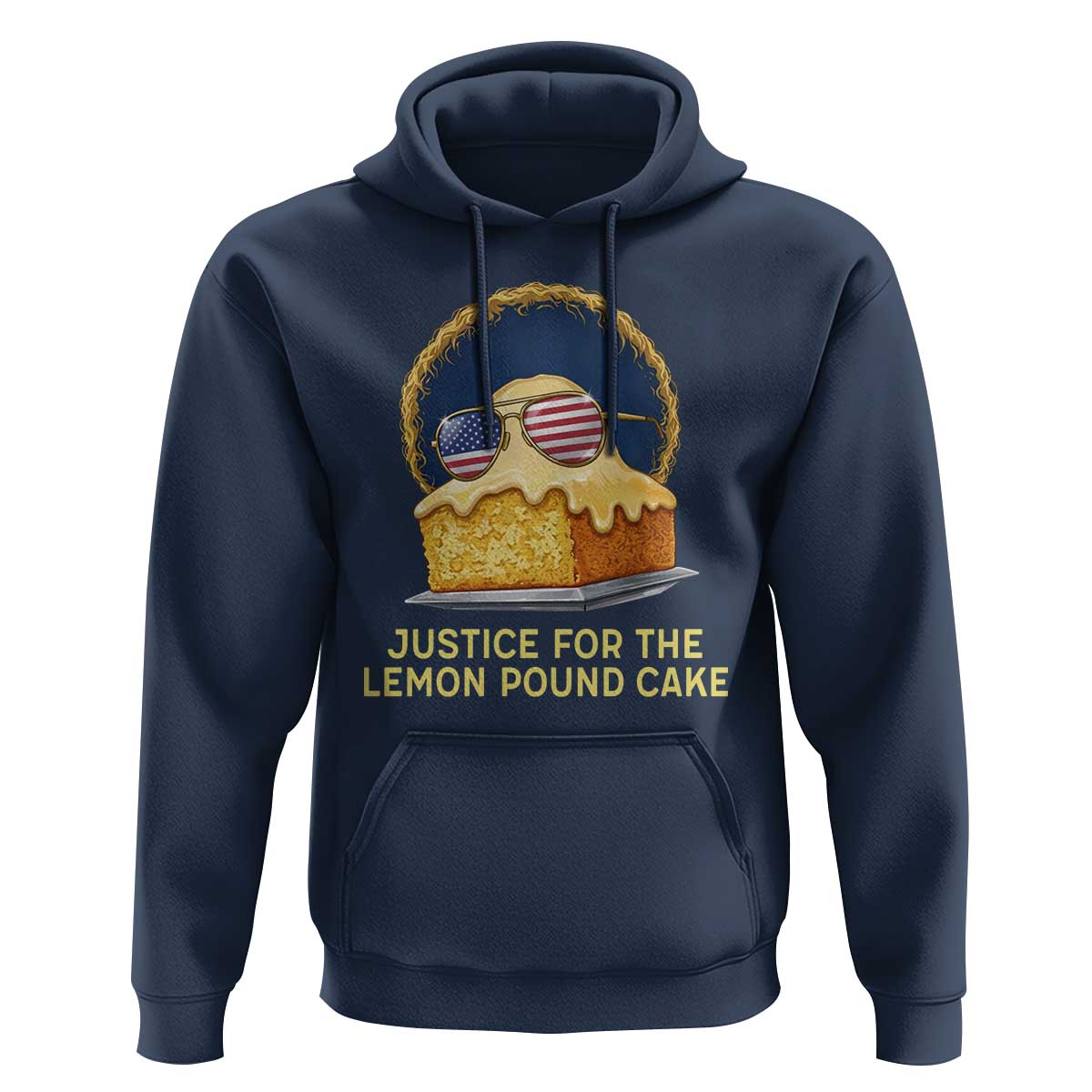 Justice for the Lemon Pound Cake Hoodie Viral Meme Dessert Parody Retro Hip Hop Vibe
