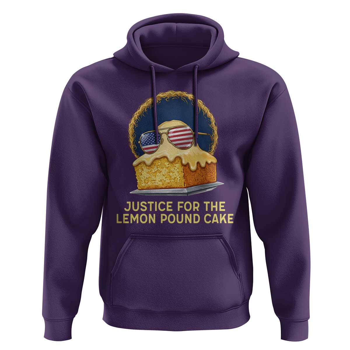 Justice for the Lemon Pound Cake Hoodie Viral Meme Dessert Parody Retro Hip Hop Vibe
