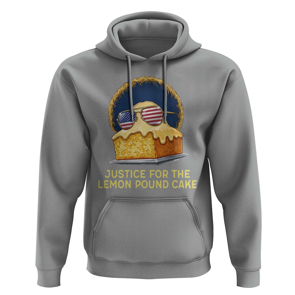 Justice for the Lemon Pound Cake Hoodie Viral Meme Dessert Parody Retro Hip Hop Vibe