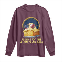 Justice for the Lemon Pound Cake Long Sleeve Shirt Viral Meme Dessert Parody Retro Hip Hop Vibe