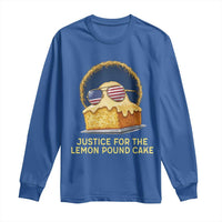 Justice for the Lemon Pound Cake Long Sleeve Shirt Viral Meme Dessert Parody Retro Hip Hop Vibe