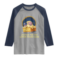 Justice for the Lemon Pound Cake Raglan Shirt Viral Meme Dessert Parody Retro Hip Hop Vibe