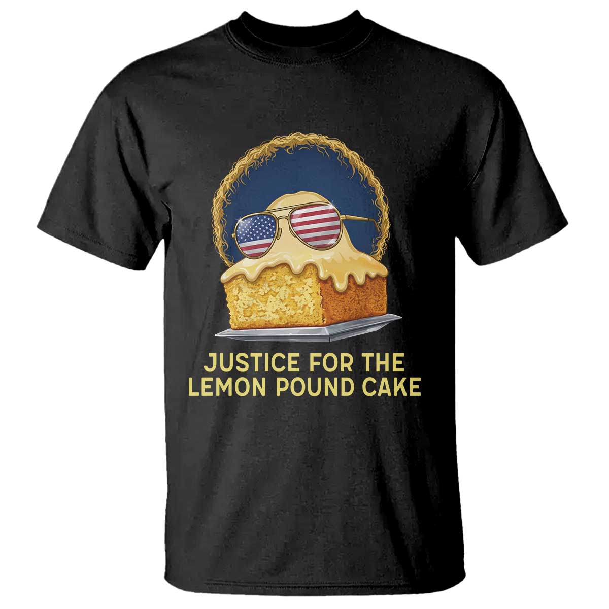 Justice for the Lemon Pound Cake T Shirt Viral Meme Dessert Parody Retro Hip Hop Vibe
