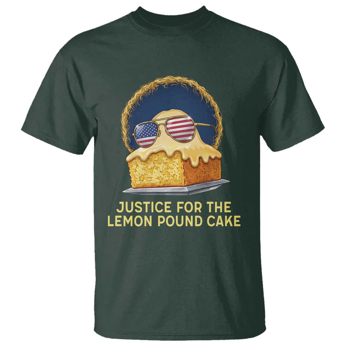 Justice for the Lemon Pound Cake T Shirt Viral Meme Dessert Parody Retro Hip Hop Vibe
