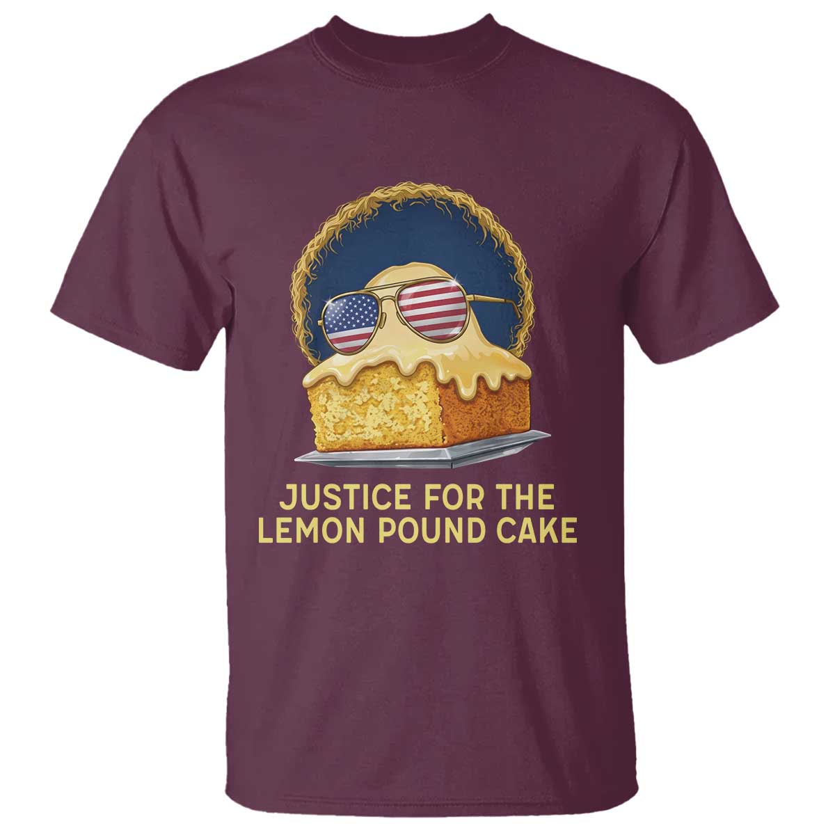 Justice for the Lemon Pound Cake T Shirt Viral Meme Dessert Parody Retro Hip Hop Vibe
