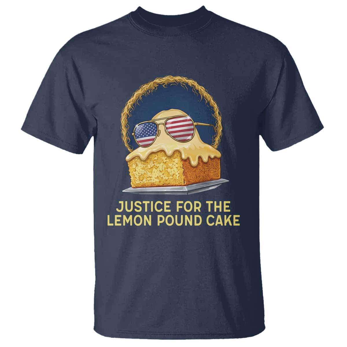 Justice for the Lemon Pound Cake T Shirt Viral Meme Dessert Parody Retro Hip Hop Vibe