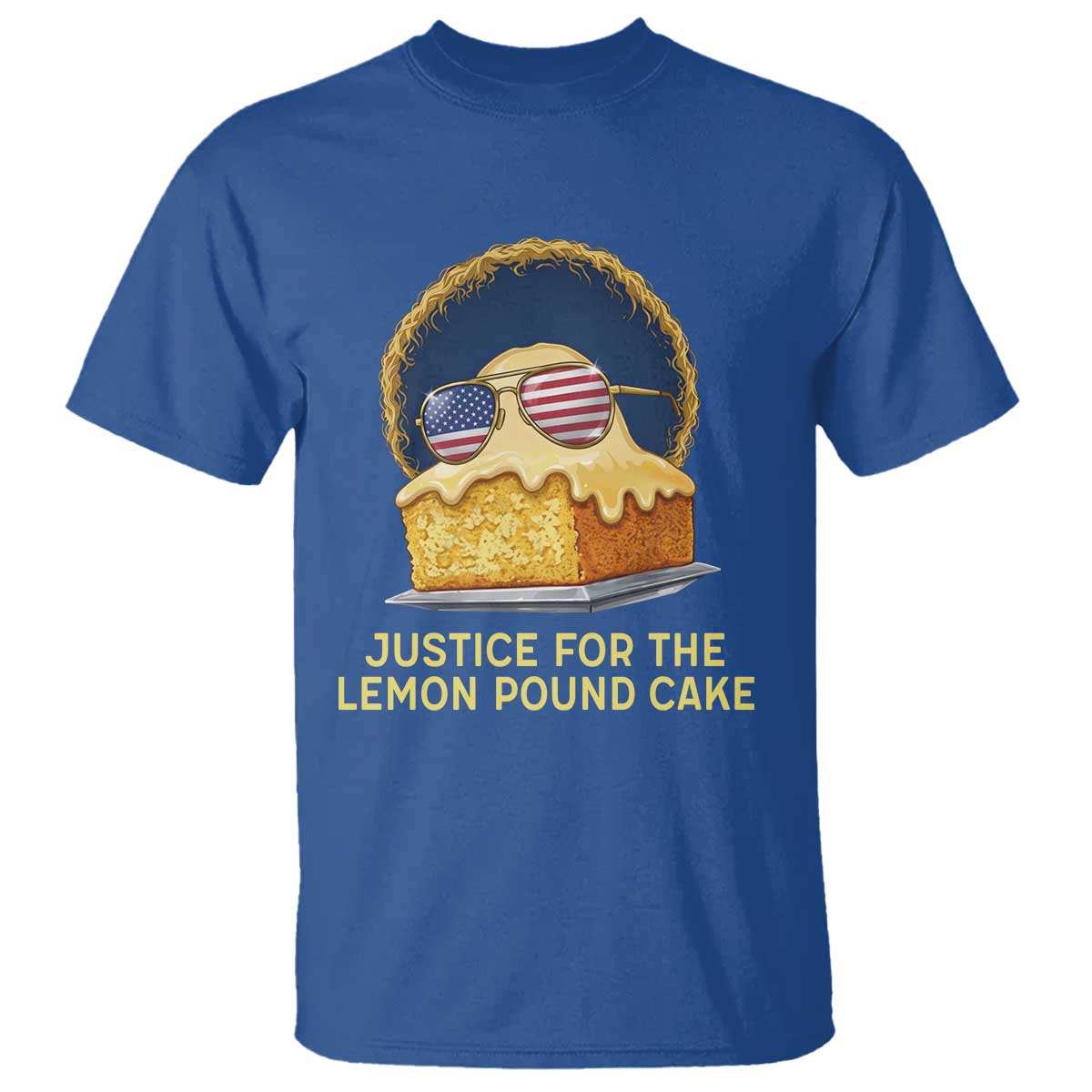 Justice for the Lemon Pound Cake T Shirt Viral Meme Dessert Parody Retro Hip Hop Vibe