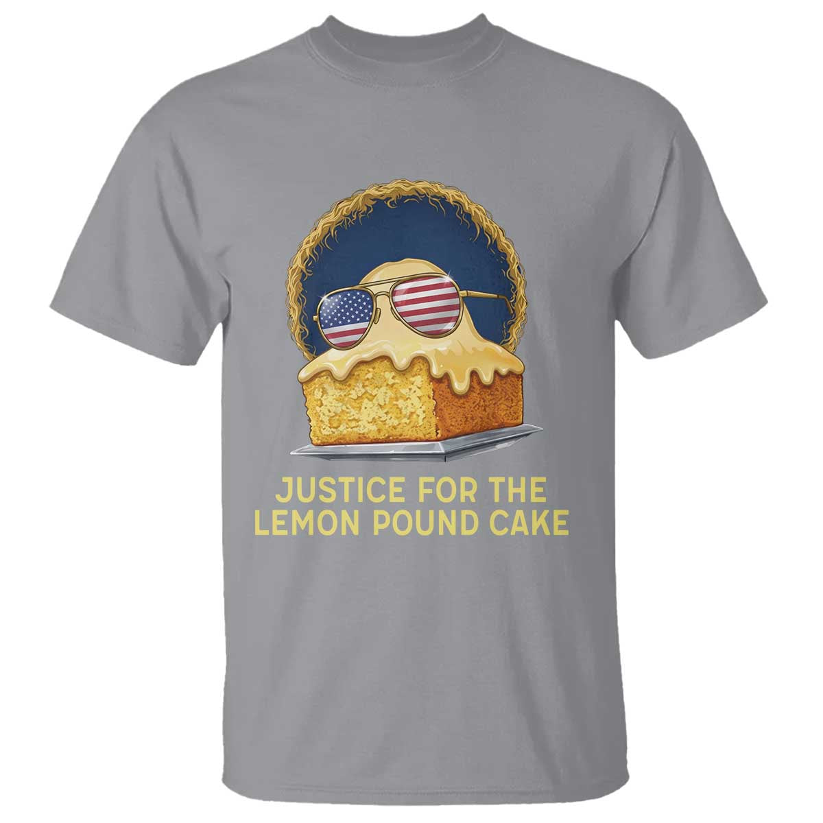 Justice for the Lemon Pound Cake T Shirt Viral Meme Dessert Parody Retro Hip Hop Vibe
