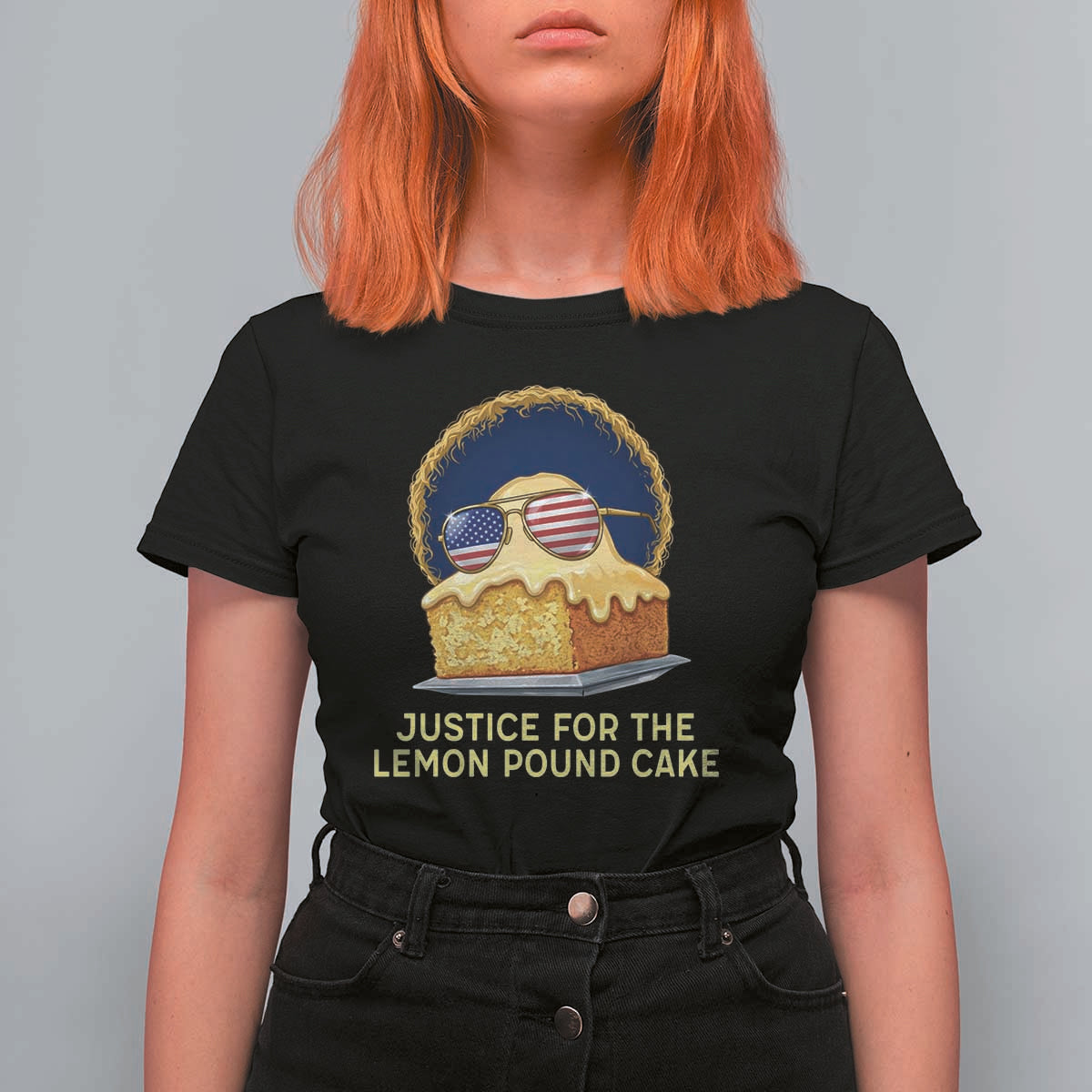 Justice for the Lemon Pound Cake T Shirt For Women Viral Meme Dessert Parody Retro Hip Hop Vibe