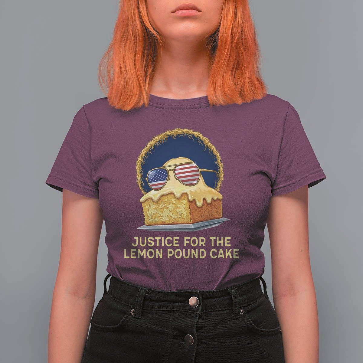 Justice for the Lemon Pound Cake T Shirt For Women Viral Meme Dessert Parody Retro Hip Hop Vibe