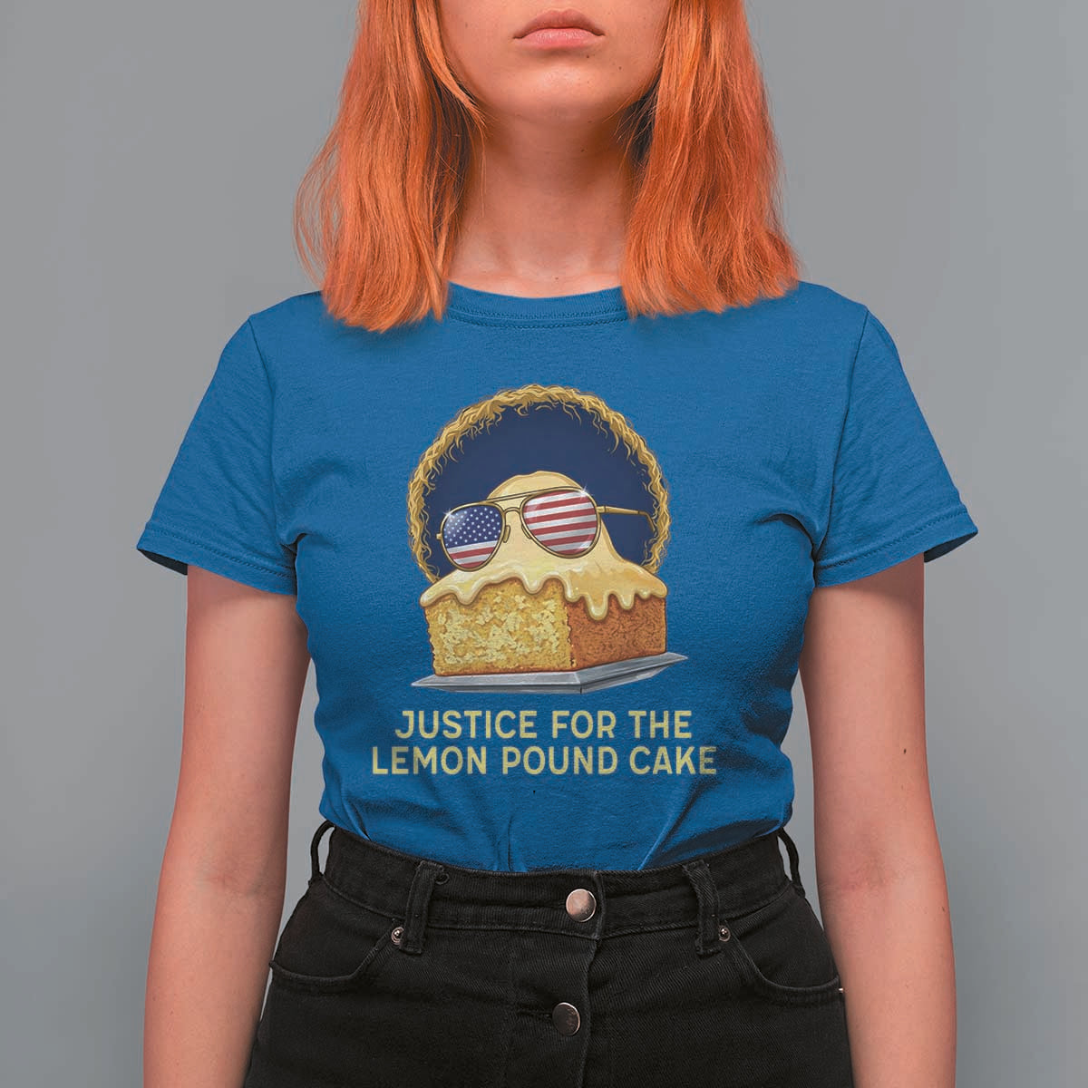 Justice for the Lemon Pound Cake T Shirt For Women Viral Meme Dessert Parody Retro Hip Hop Vibe