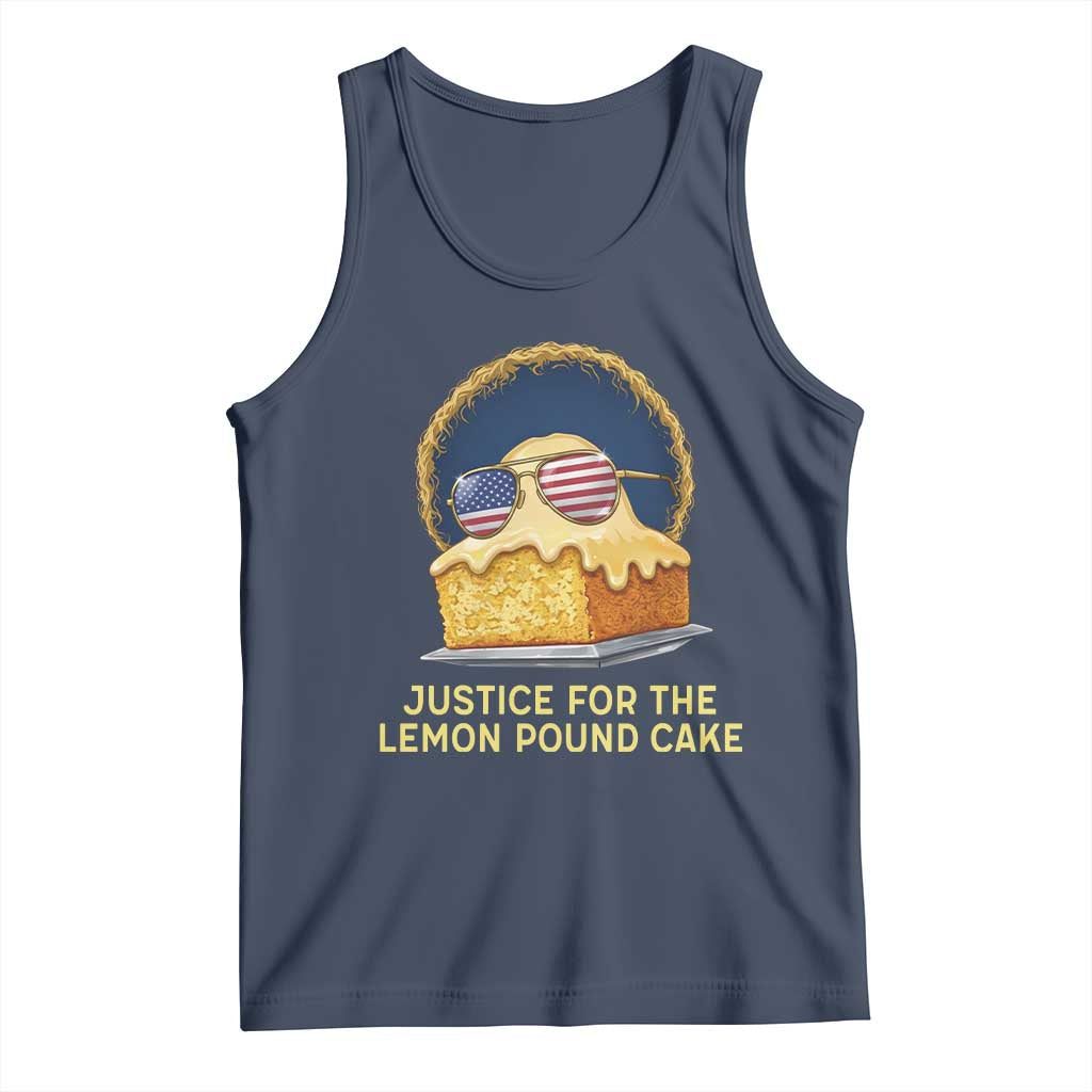 Justice for the Lemon Pound Cake Tank Top Viral Meme Dessert Parody Retro Hip Hop Vibe