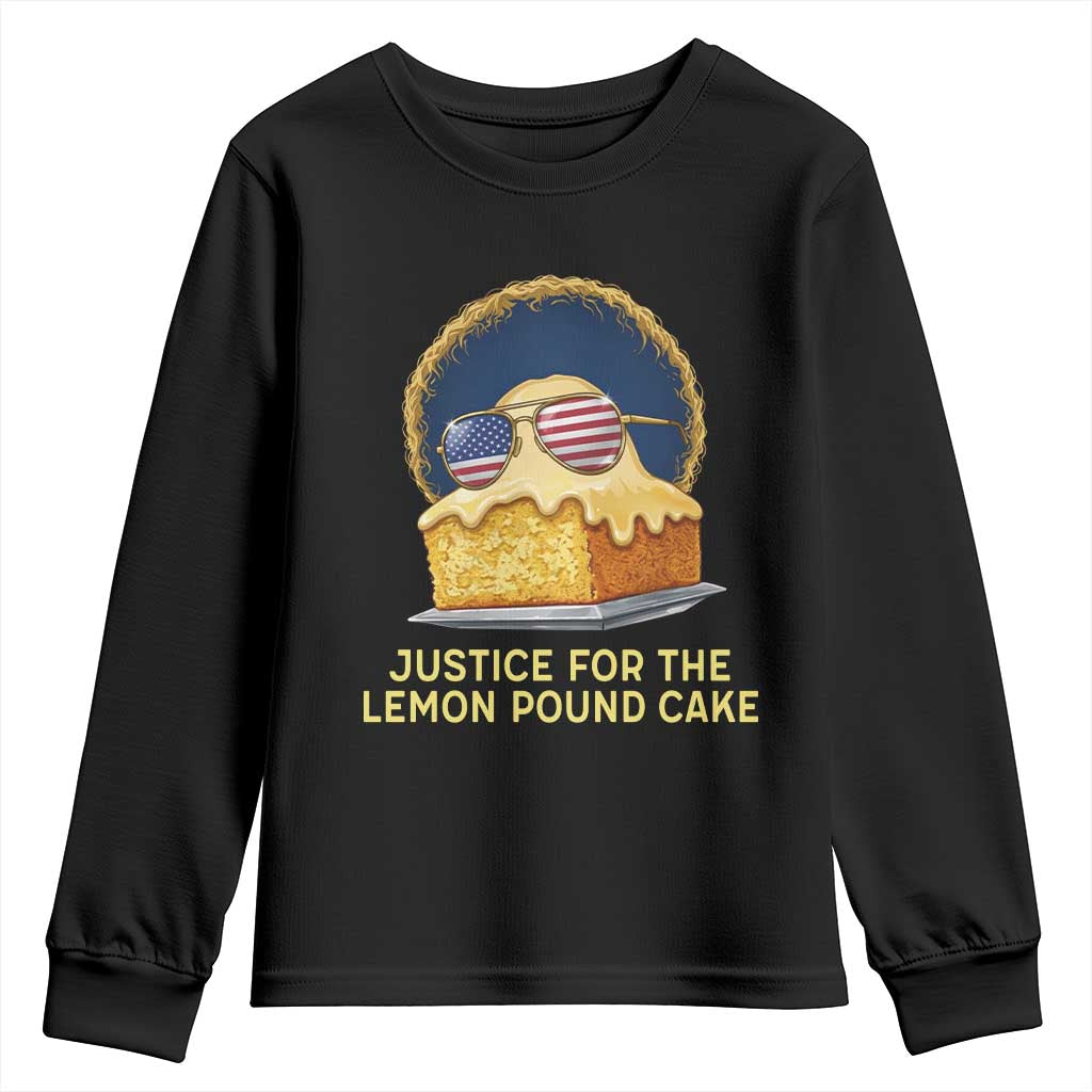 Justice for the Lemon Pound Cake Youth Sweatshirt Viral Meme Dessert Parody Retro Hip Hop Vibe