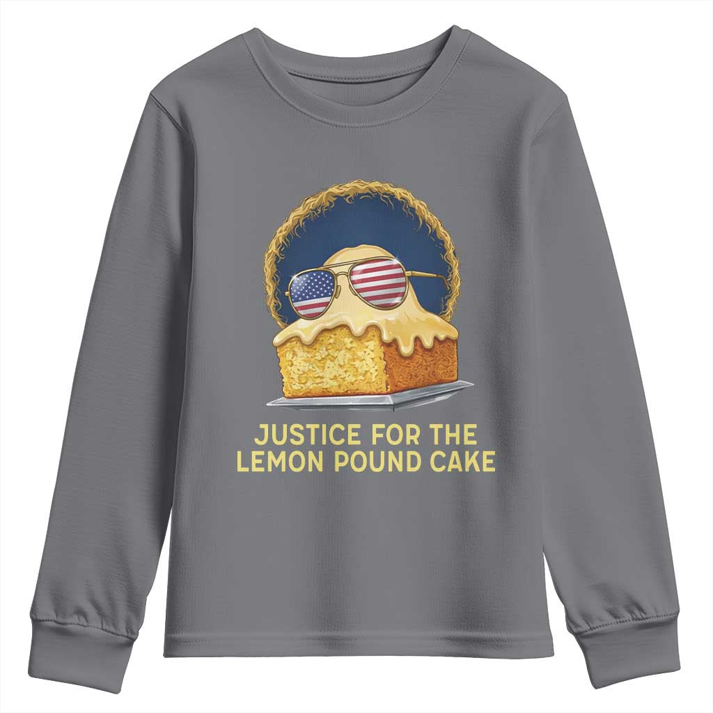 Justice for the Lemon Pound Cake Youth Sweatshirt Viral Meme Dessert Parody Retro Hip Hop Vibe